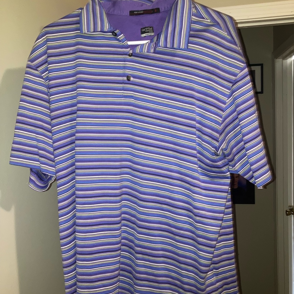 Nike Fit Dry Tiger Woods Collection Polo Golf Shirt Men’s Large Purple And Blue